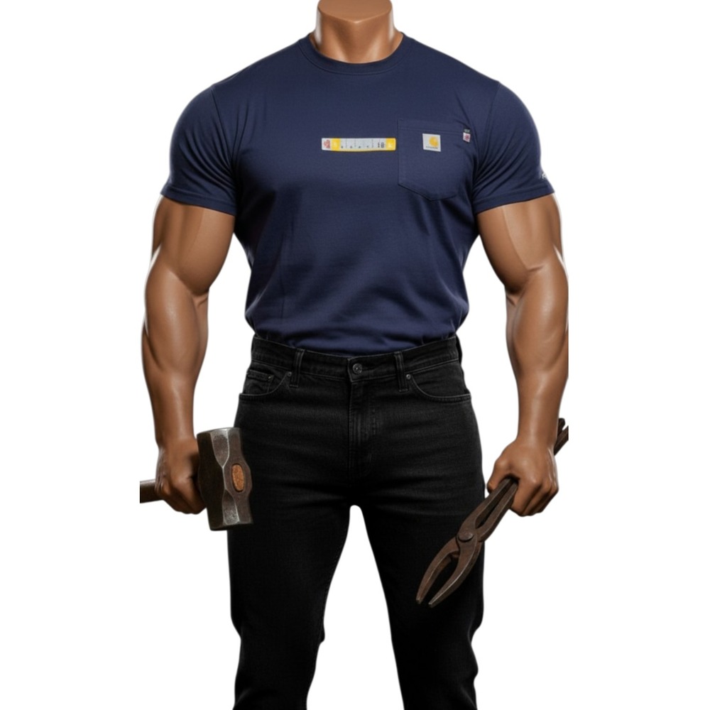 Carhartt FR Force Pocket T‑Shirt Blue 2XL Regular 100234‑410 FR USA Fabric NWT